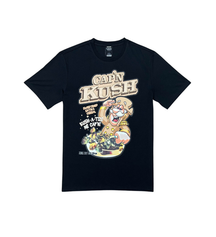 Men Black/ Beige Cap'n Kush Tshirt