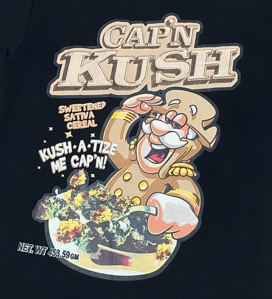 Men Black/ Beige Cap'n Kush Tshirt