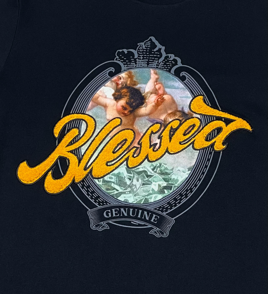 MEN BLACK BLESSED TSHIRT