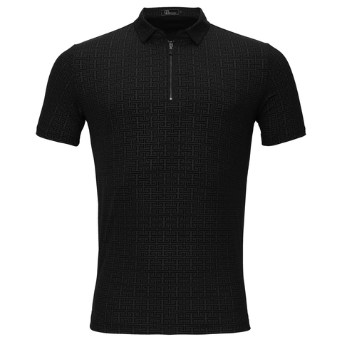 MEN BLACK GREEK SIMBOL BAROCCO POLO SHIRT