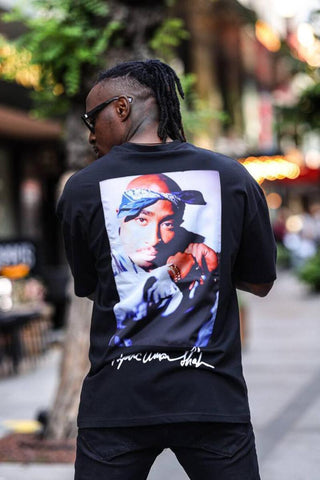 MEN BLACK TUPAC TEE TSHIRT