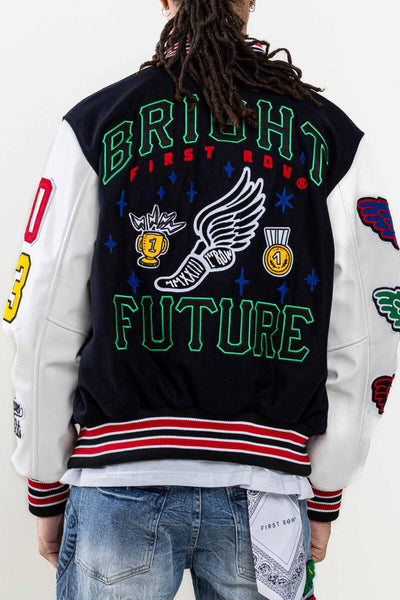 MEN BRIGHT FUTURE VARSITY JACKET