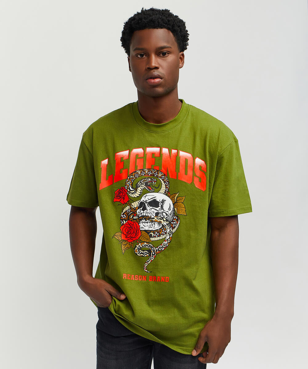 Men Reason Brand Olive Legends Tee