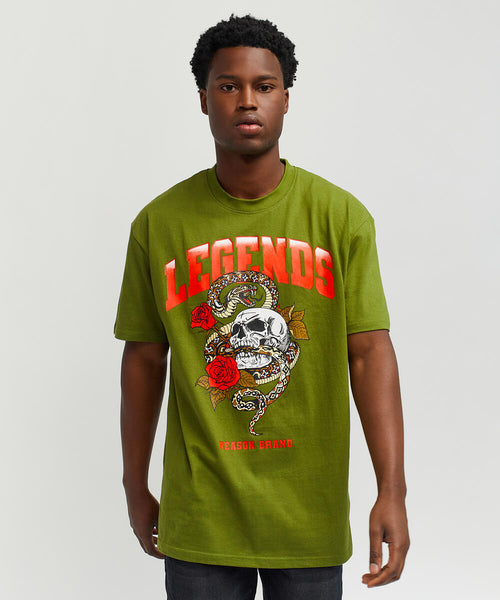 Men Reason Brand Olive Legends Tee