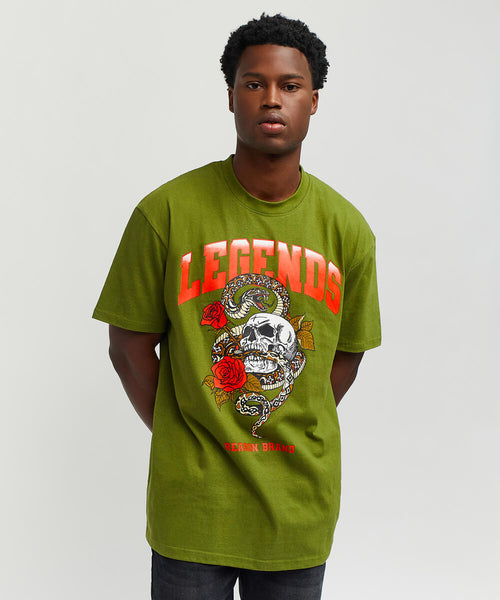 Men Reason Brand Olive Legends Tee