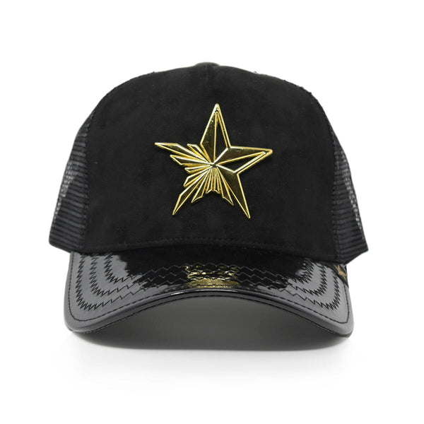 Men black star logo Trucker Hat