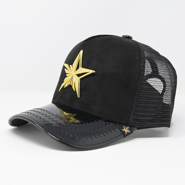 Men black star logo Trucker Hat
