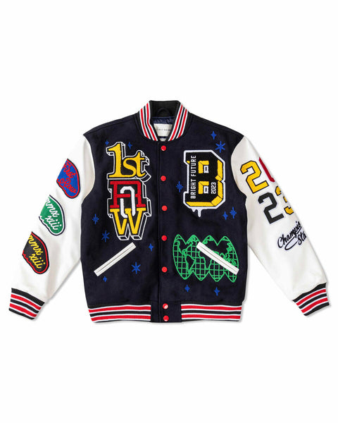 MEN BRIGHT FUTURE VARSITY JACKET