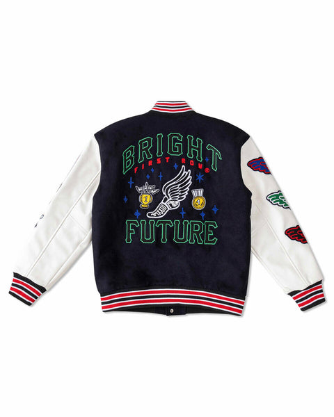 MEN BRIGHT FUTURE VARSITY JACKET