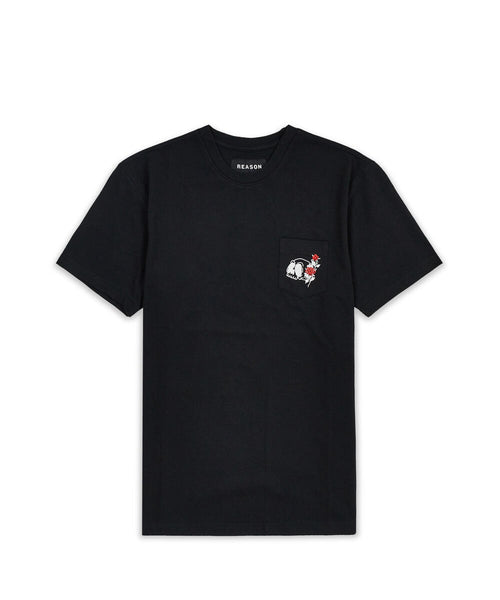 Men Black Reason Brand Nice Trip Pocket Tee