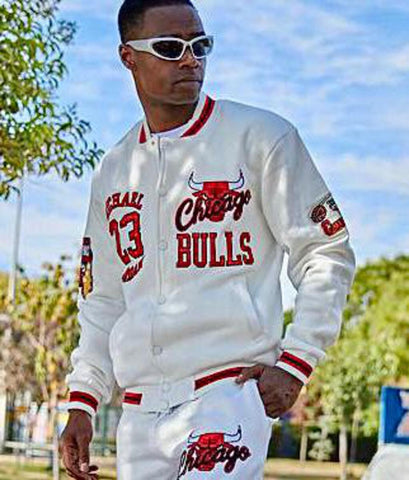 MEN WHITE MJ 23 CHICAGO BULLS NBA JACKET