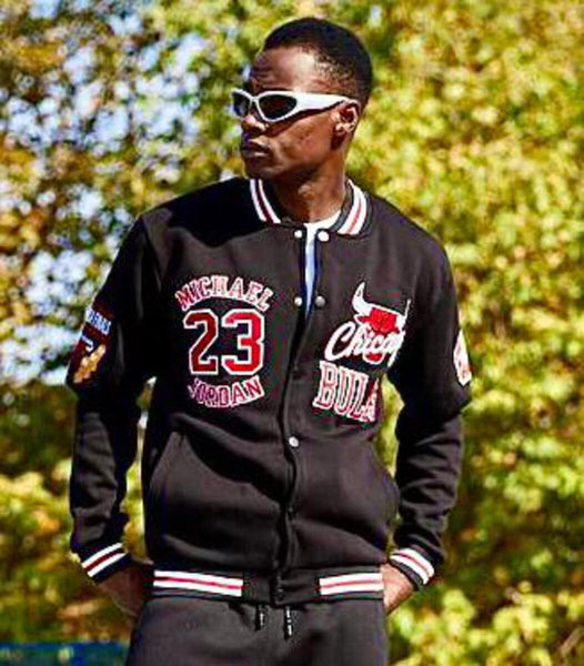 MEN BLACK/ RED MJ 23 CHICAGO BULLS NBA JACKET