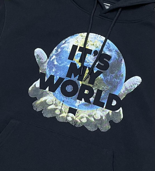 MEN GENUINE BLACK THE WORLD IS MINE HOODIES