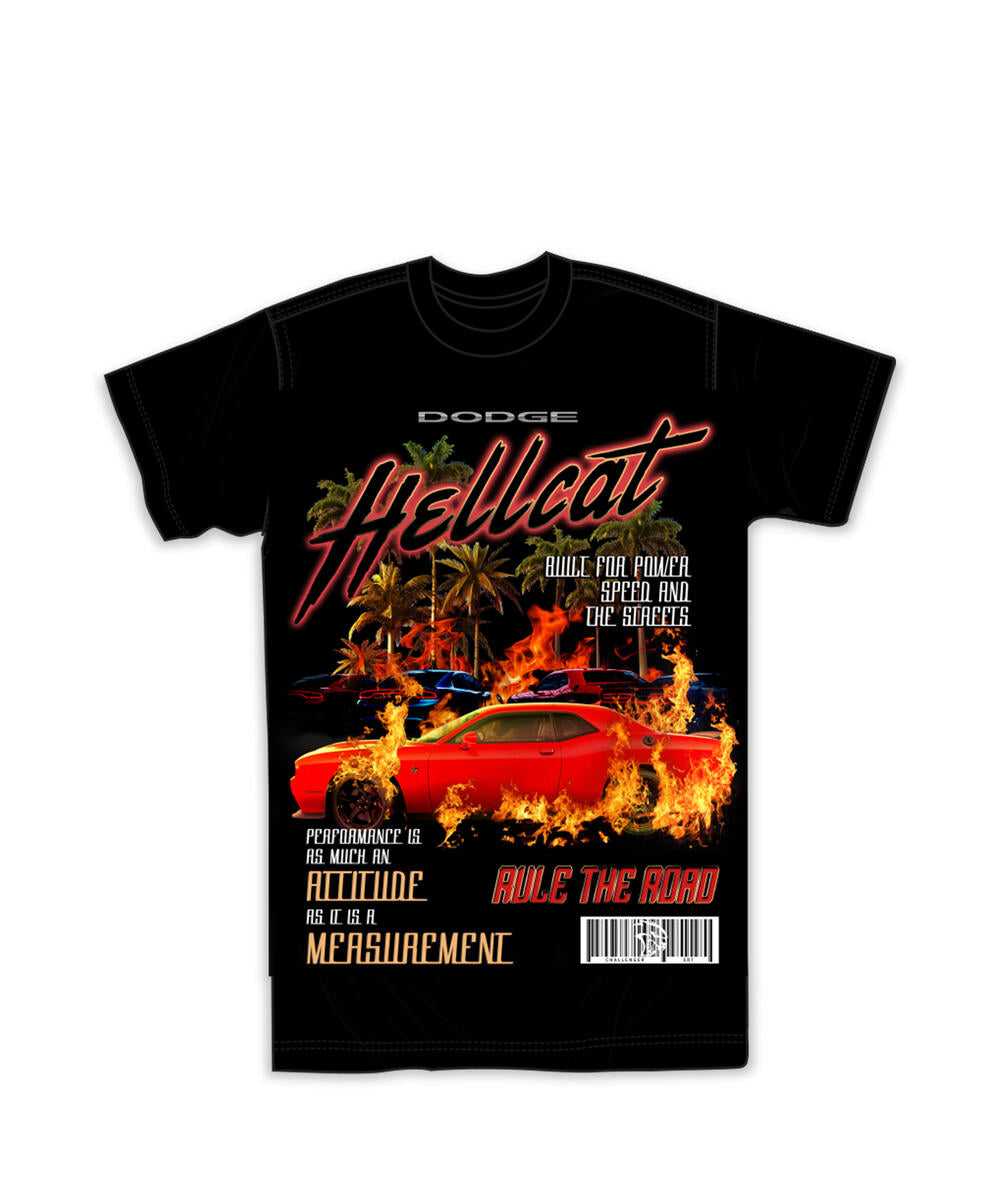 Men Black Reason Brand Dodge Hellcat Cover Tee