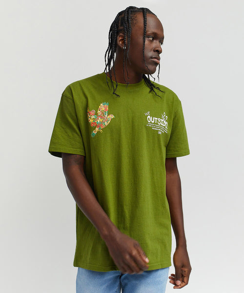 Men Reason Brand Olive We Outside Tee