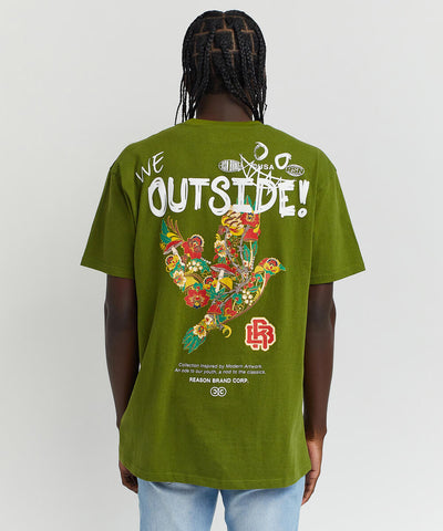 Men Reason Brand Olive We Outside Tee