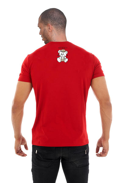 MEN RED GEORGE V STRASS GG TEDDY BEAR TSHIRT