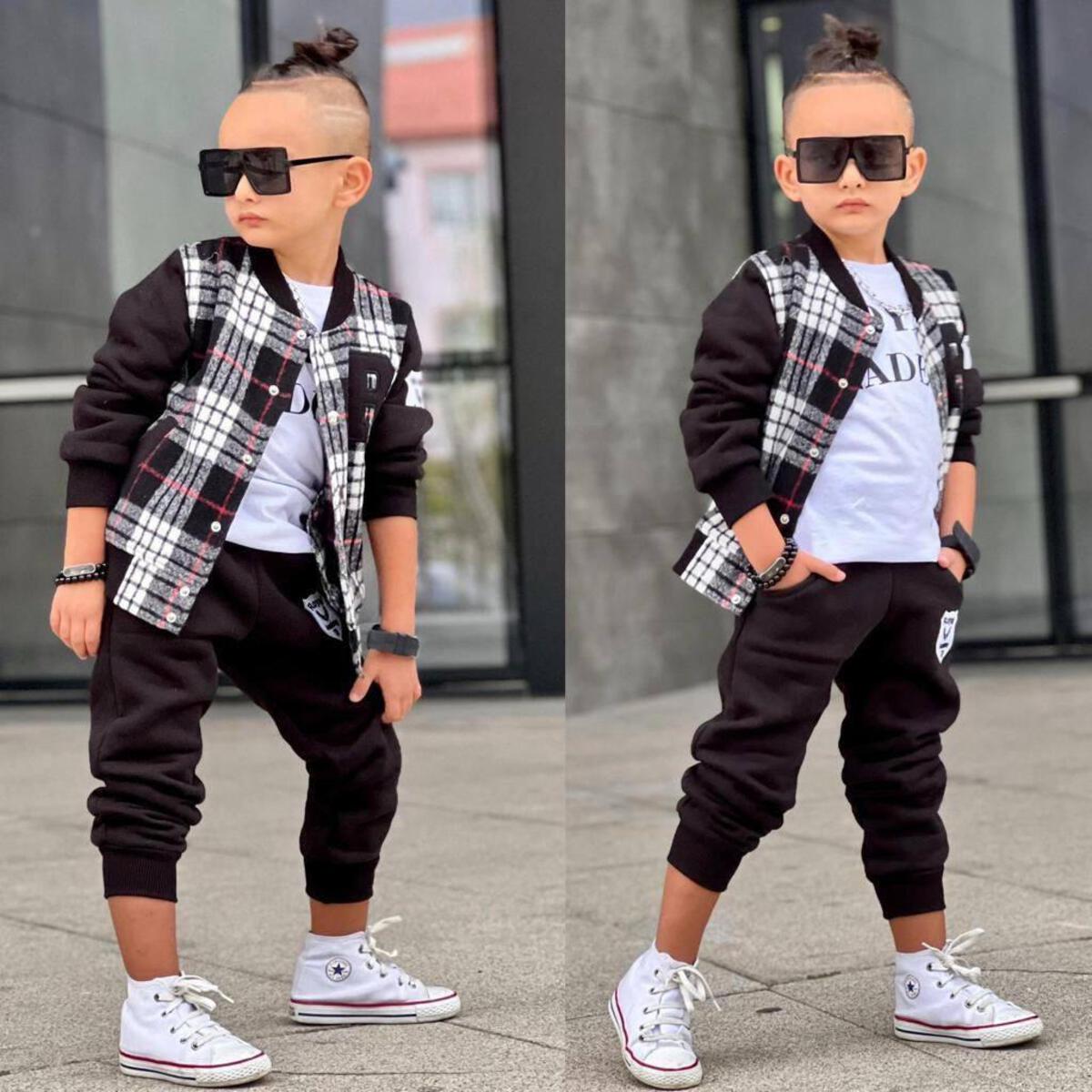 KIDS BLACK & RED ROYAL BOY 3 PCS SET