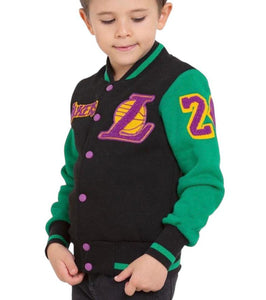 KIDS BLACK & GREEN LAKERS EMBROIDERY JACKET