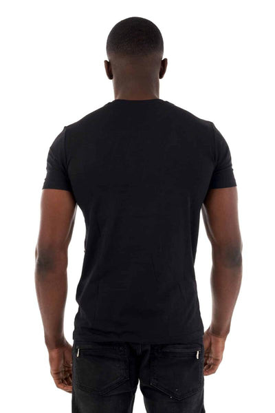 Men George V Black Rich and Famous Glittery Tshirt