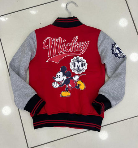 KIDS RED/ GREY MICKEY CLUB COLLEGE JACKETS