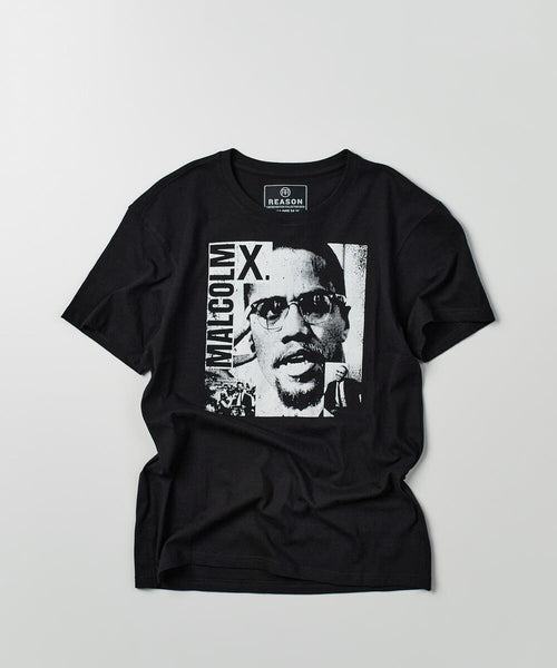 Men Black Reason Brand Malcolm X Monochrome Tee