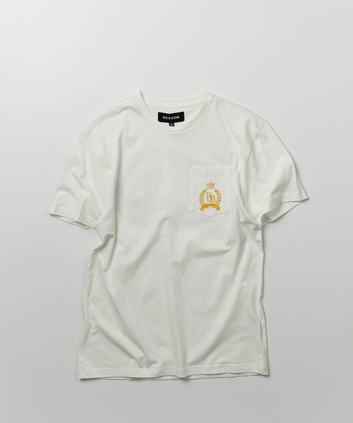 Men White Reason Brand Royal Crest Tee