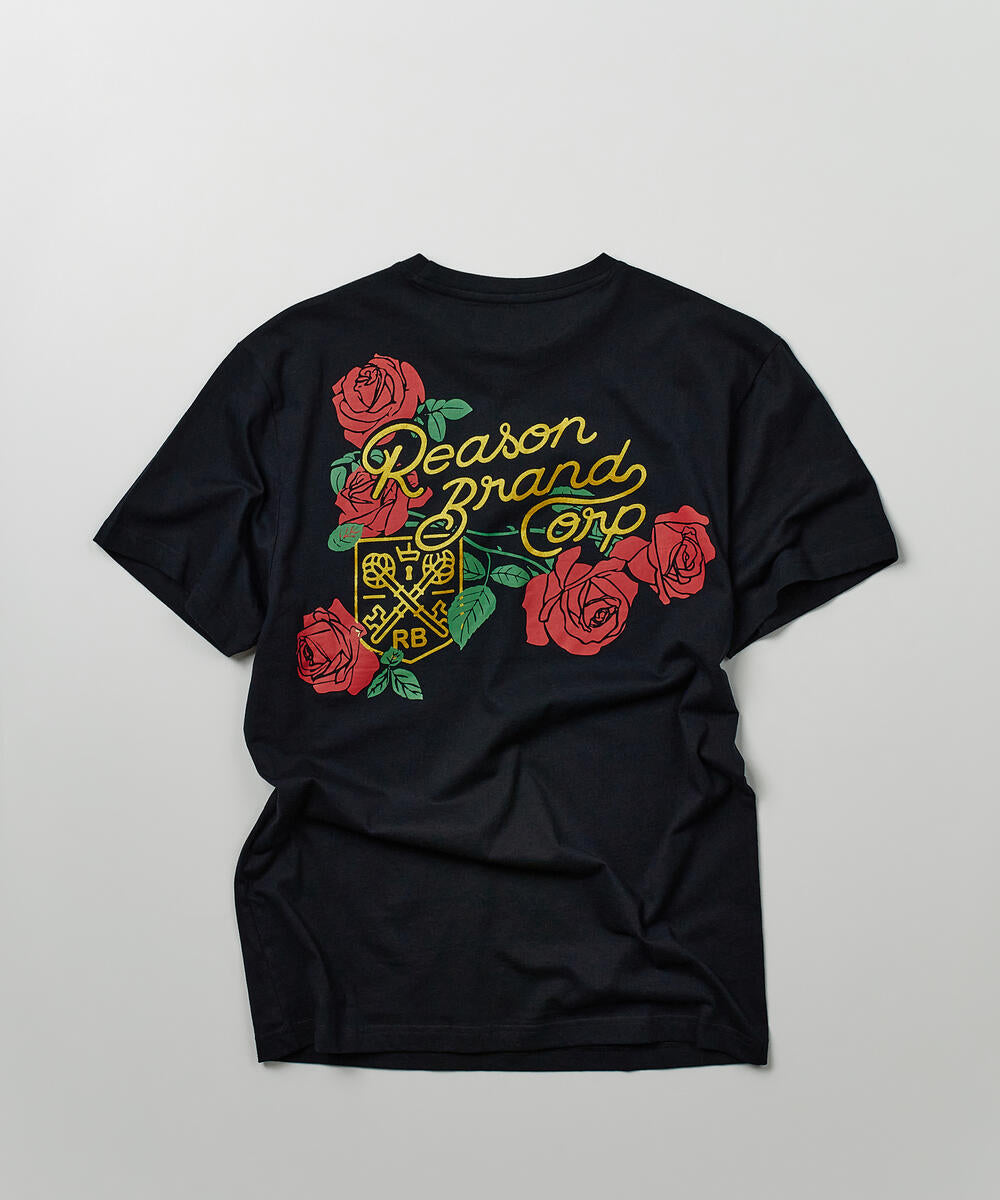 Men Black Reason Brand Royal Crest Tee