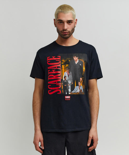 Men Black Reason Brand Scarface Photo Tee