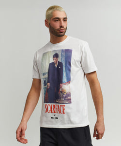 Men White Reason Brand Scarface Tony Stand Tee