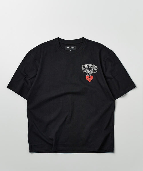 Men Black Reason Brand Wild Heart Tour Tee - Oversized