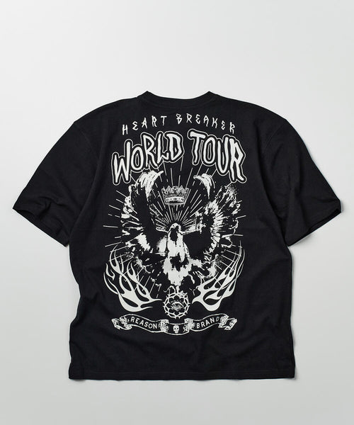 Men Black Reason Brand Wild Heart Tour Tee - Oversized