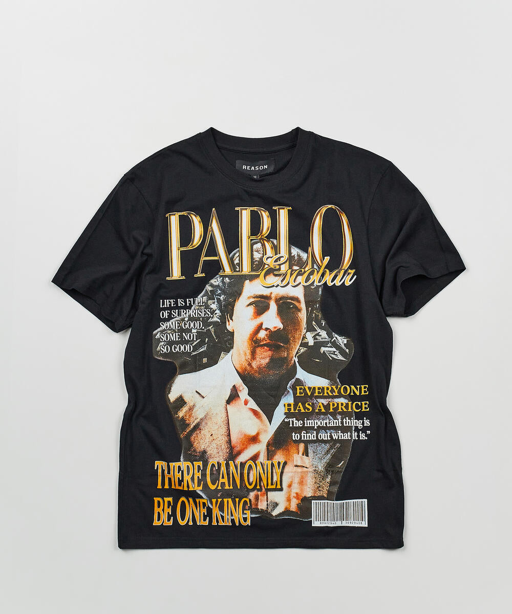 Men Black Reason Brand Pablo Cover Tee