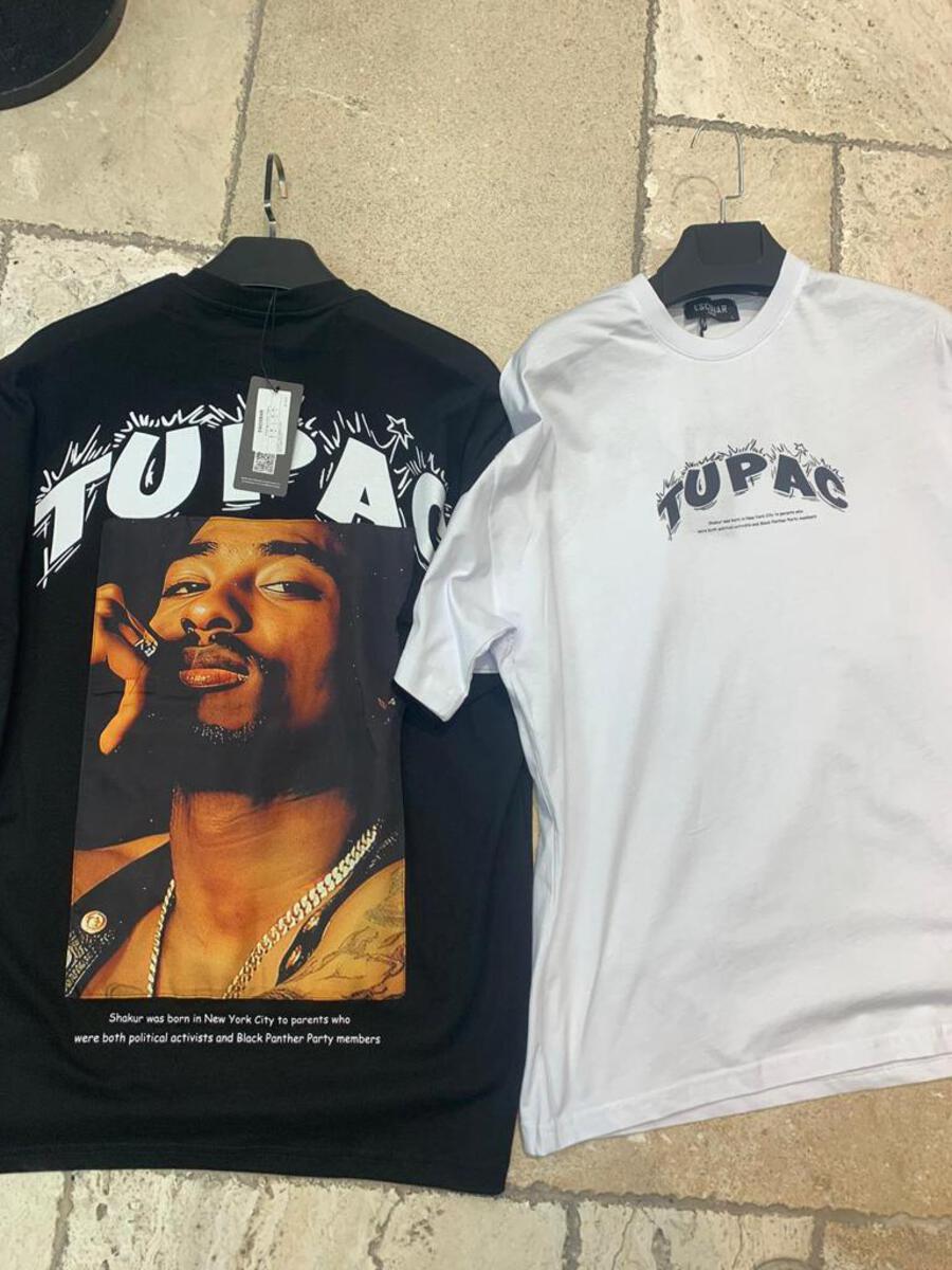 MEN BLACK TUPAC SERIOUS TEE