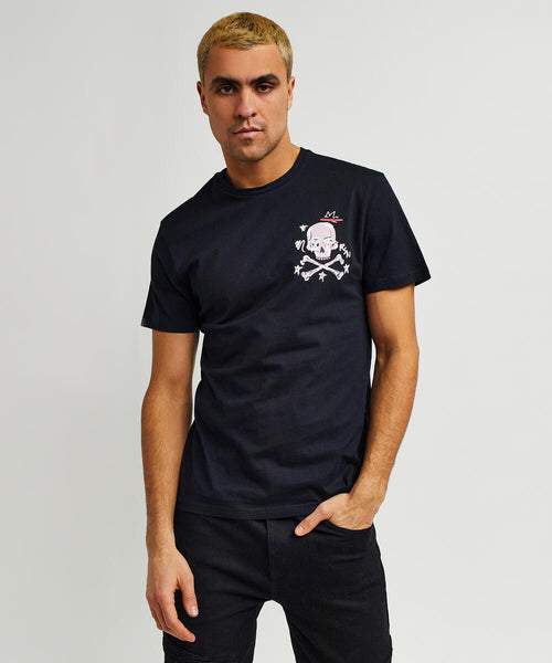 Men Black Reason Brand Burn Tee