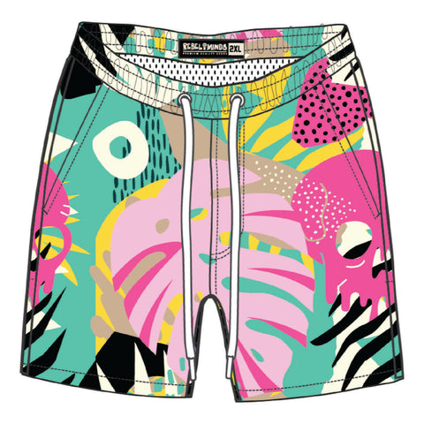 MEN MULTI COLOR BIG & TALL TROPICAL BOARD SHORTS