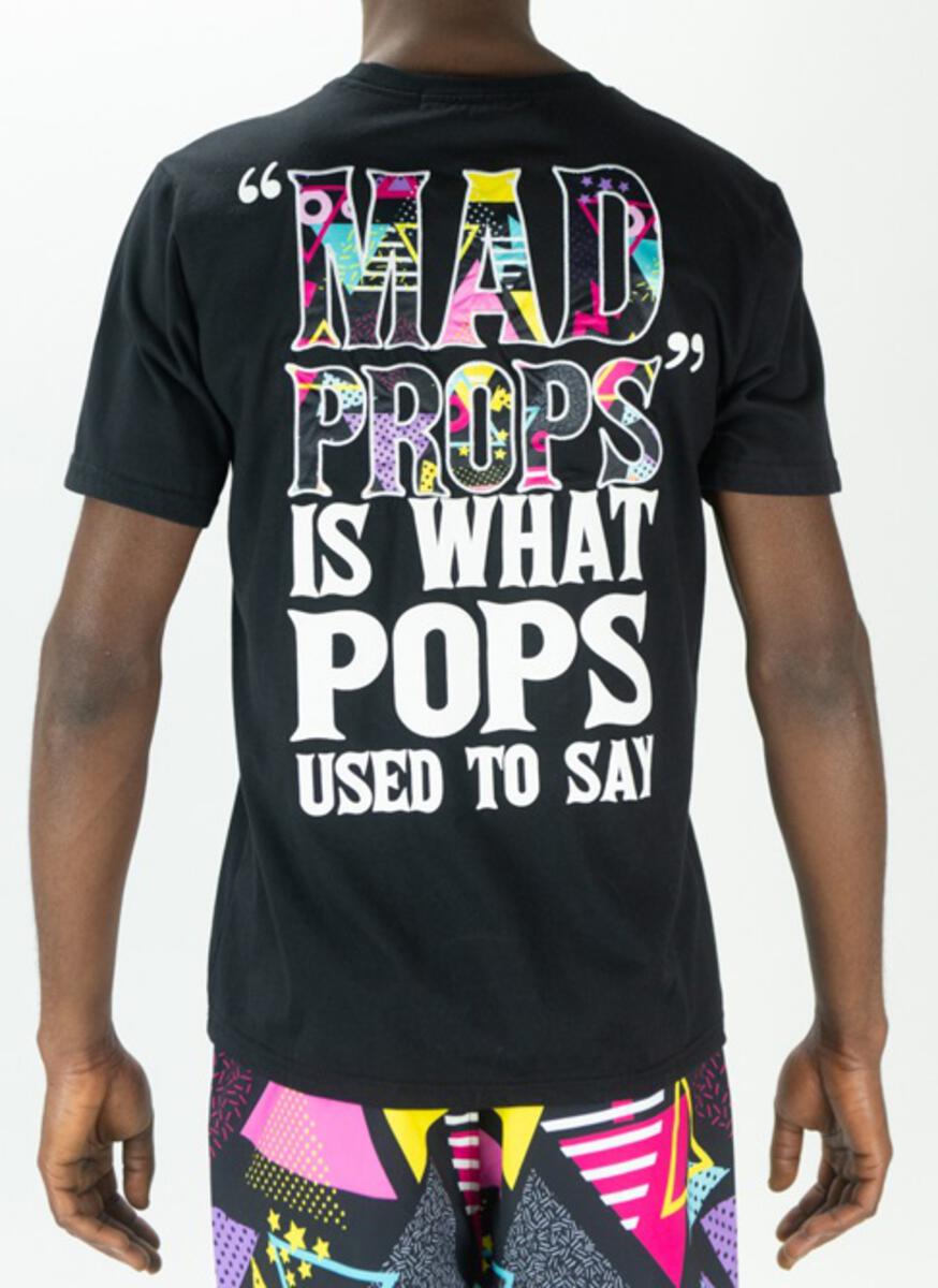 MEN BLACK MAD PROPS GRAPHIC TEE