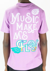 MEN PURPLE MUSIC FLY GRAPHIC TEE