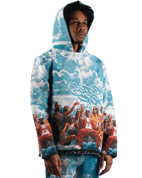 MEN'S LT BLUE GOLDEN ERA HEAVY TAPESTRY HOODIE