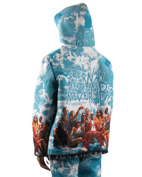 MEN'S LT BLUE GOLDEN ERA HEAVY TAPESTRY HOODIE