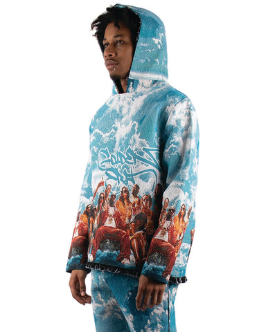 MEN'S LT BLUE GOLDEN ERA HEAVY TAPESTRY HOODIE