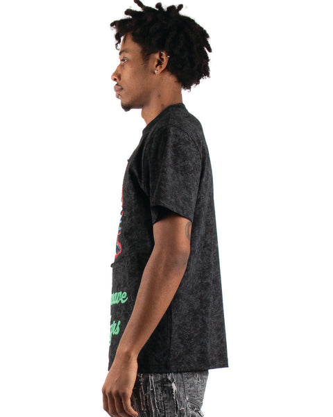 MEN'S BLACK MAJESTIK THE GOAT TAPESTRY PATCH TEE