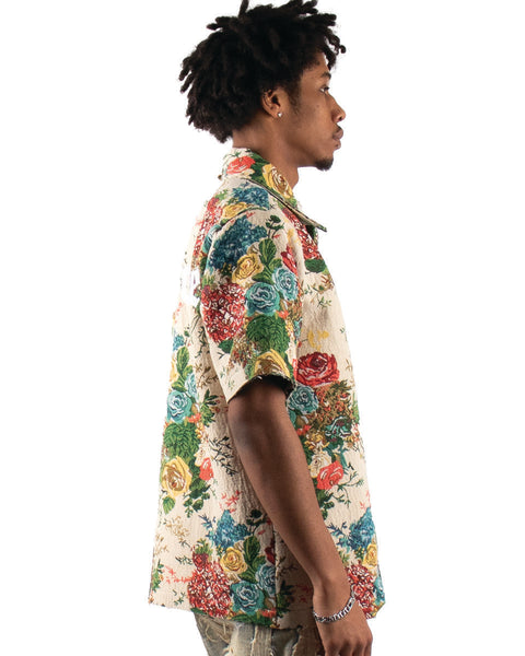 MEN'S MULTI COLOR MAJESTIK HEAVY WEIGHT FLORAL TAPESTRY SHIRTS