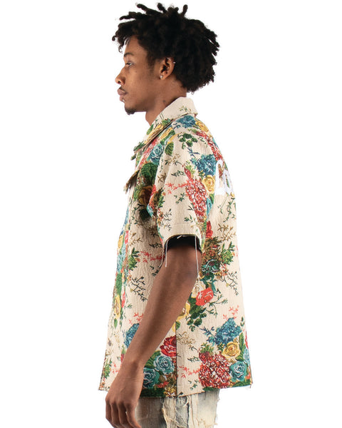 MEN'S MULTI COLOR MAJESTIK HEAVY WEIGHT FLORAL TAPESTRY SHIRTS