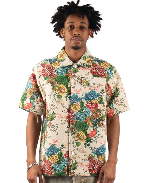 MEN'S MULTI COLOR MAJESTIK HEAVY WEIGHT FLORAL TAPESTRY SHIRTS