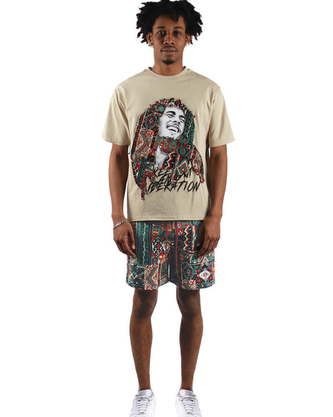 MEN'S MAJESTIK EGG-SHELL TAPESTRY PATCH BOB MARLEY TEE