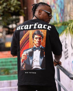 Men Black Pistol Scarface Tshirt