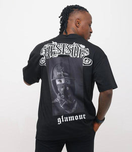 Men Black GLAMOUR Tshirt