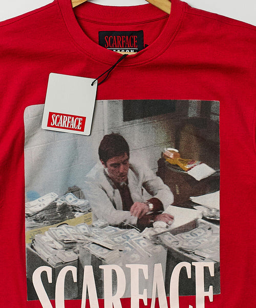 Men Red Reason Brand Scarface Money Tee