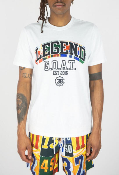 MEN WHITE BIG & TALL LEGEND COLLAGE GRAPHIC TEE